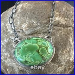 Navajo Sterling Silver Chain Green Turquoise Necklace Pendant 20 11839 Navajo Sterling Silver Chain Green Turquoise Necklace Pendant 20 11839