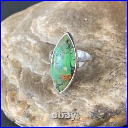 Navajo Sterling Silver Green Mohave Turquoise Ring Size 7 14039