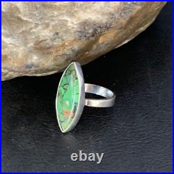 Navajo Sterling Silver Green Mohave Turquoise Ring Size 7 14039