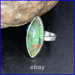 Navajo Sterling Silver Green Mohave Turquoise Ring Size 7 14039