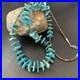 Navajo Sterling Silver Kingman Turquoise Shell Necklace 26 11817