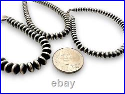 Navajo Sterling Silver Rondelles Saucer Flat Bead Bracelet 6mm 6 97606 Navajo Sterling Silver Rondelles Saucer Flat Bead Bracelet 6mm 6 97606