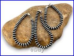 Navajo Sterling Silver Rondelles Saucer Flat Bead Bracelet 6mm 6 97606