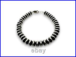 Navajo Sterling Silver Rondelles Saucer Flat Bead Bracelet 6mm 6 97606
