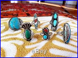 Navajo Turquoise Vintage Ring Lot
