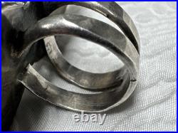 Navajo Vintage Native American Sterling Silver 2 Gorgeous Blue Turquoise Ring 9