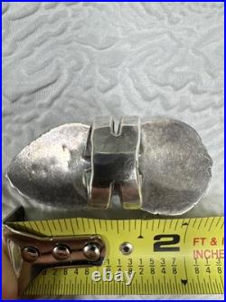 Navajo Vintage Native American Sterling Silver 2 Gorgeous Blue Turquoise Ring 9