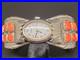Navajo Watch Bracelet Red Mediterranean Coral Sterling Signed Collectible USA