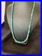 Navajo Wo Natural Blue Turquoise Bead Necklace Sterling Silver 25 11664