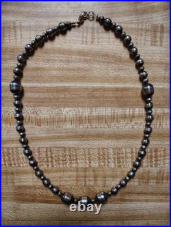 Navajo pearls necklace made from sterling silver