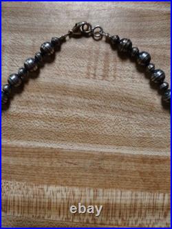 Navajo pearls necklace made from sterling silver