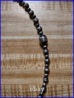 Navajo pearls necklace made from sterling silver