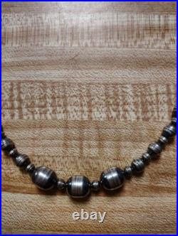 Navajo pearls necklace made from sterling silver