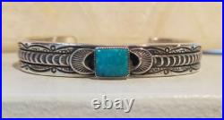 NewithVintage Native American Vintage s/s turquoise bracelet Howard Nelson, Navajo