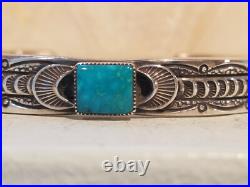 NewithVintage Native American Vintage s/s turquoise bracelet Howard Nelson, Navajo