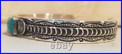 NewithVintage Native American Vintage s/s turquoise bracelet Howard Nelson, Navajo