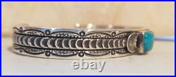 NewithVintage Native American Vintage s/s turquoise bracelet Howard Nelson, Navajo