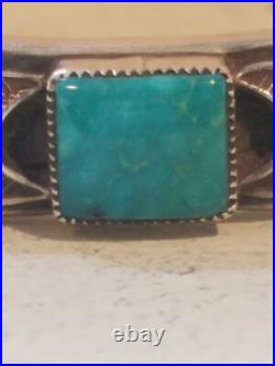 NewithVintage Native American Vintage s/s turquoise bracelet Howard Nelson, Navajo