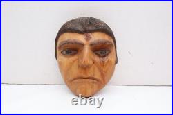 Northwest Pacific Coast Mask Vintage Makah Native American Portrait Mask Signed
