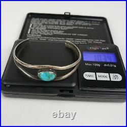OLD PAWN Vintage Native American Sterling Silver Turquoise Cuff Bracelet 5.5