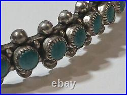 OLD Vintage Native American Zuni snake eye Turquoise Sterling silver Bracelet