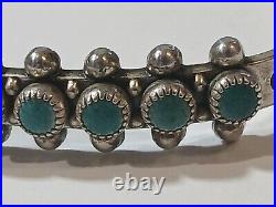 OLD Vintage Native American Zuni snake eye Turquoise Sterling silver Bracelet