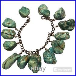 ONE OF THE BEST VINTAGE NAVAJO Darlene TURQUOISE STERLING SILVER BRACELET