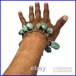 ONE OF THE BEST VINTAGE NAVAJO Darlene TURQUOISE STERLING SILVER BRACELET ONE OF THE BEST VINTAGE NAVAJO Darlene TURQUOISE STERLING SILVER BRACELET