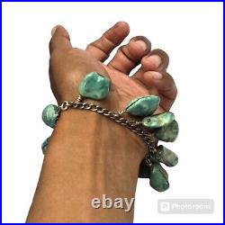ONE OF THE BEST VINTAGE NAVAJO Darlene TURQUOISE STERLING SILVER BRACELET