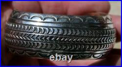 Old Beautiful Vintage Carson Blackgoat Navajo Stamped Sterling Silver Bracelet