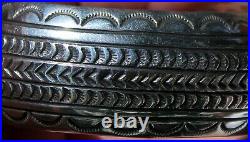 Old Beautiful Vintage Carson Blackgoat Navajo Stamped Sterling Silver Bracelet
