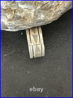 Old Pawn Men Women Band Navajo Stamped Sterling Silver Ring Sz 7 Wedding 20052