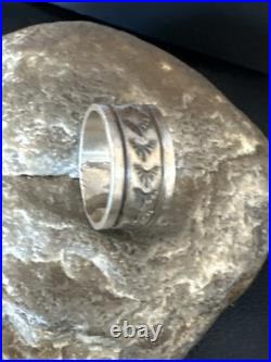 Old Pawn Men Women Wedding Band Navajo Stamped Sterling Silver Ring Sz 10 20049