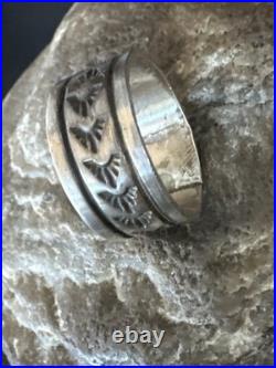 Old Pawn Men Women Wedding Band Navajo Stamped Sterling Silver Ring Sz 10 20049