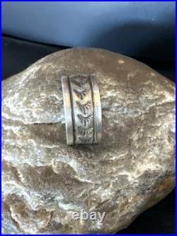 Old Pawn Men Women Wedding Band Navajo Stamped Sterling Silver Ring Sz 10 20049