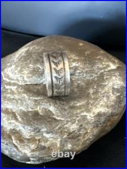 Old Pawn Men Women Wedding Band Navajo Stamped Sterling Silver Ring Sz 10 20049