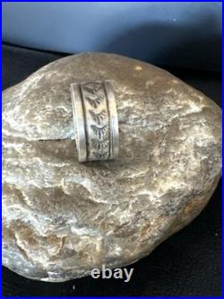 Old Pawn Men Women Wedding Band Navajo Stamped Sterling Silver Ring Sz 10 20049