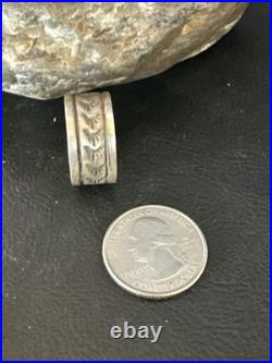 Old Pawn Men Women Wedding Band Navajo Stamped Sterling Silver Ring Sz 10 20049