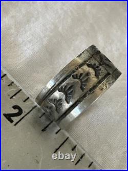 Old Pawn Men Women Wedding Band Navajo Stamped Sterling Silver Ring Sz 10 20049