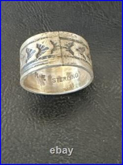 Old Pawn Men Women Wedding Band Navajo Stamped Sterling Silver Ring Sz 10 20049