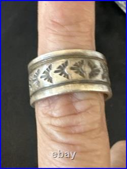 Old Pawn Men Women Wedding Band Navajo Stamped Sterling Silver Ring Sz 10 20049