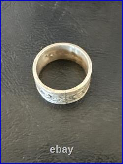 Old Pawn Men Women Wedding Band Navajo Stamped Sterling Silver Ring Sz 10 20049