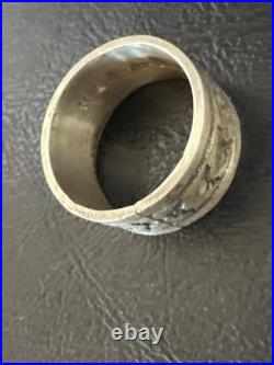 Old Pawn Men Women Wedding Band Navajo Stamped Sterling Silver Ring Sz 10 20049