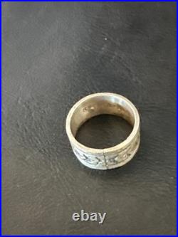 Old Pawn Men Women Wedding Band Navajo Stamped Sterling Silver Ring Sz 10 20049