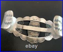 Old Pawn Vintage Navajo Natural Turquoise CABOCHON Sterling Silver Bracelet