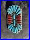Old Pawn vintage Native American Handmade Cluster Turquoise Coral Inlay Zuni