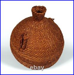 Old Vintage Native American Indian Bottle Woven Basket Container Paiute Basketry