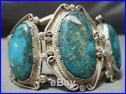 One Of The Best Vintage Navajo Old Morenci Turquoise Sterling Silver Bracelet
