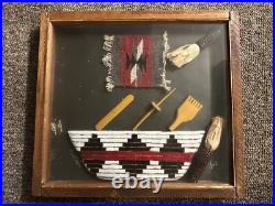 One of a kind authentic vintage navajo shawdow boxes with rugs