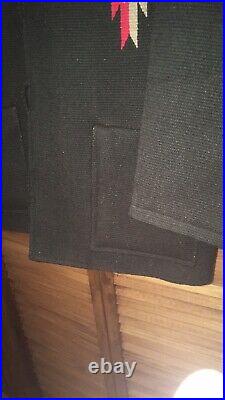 Ortega Native American Vintage Chimayo Blanket Coat. 100% All Wool Hand Woven